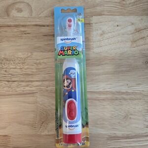 Super Mario Kids Spinbrush Electric Toothbrush‎ Multi Color Soft Bristles
